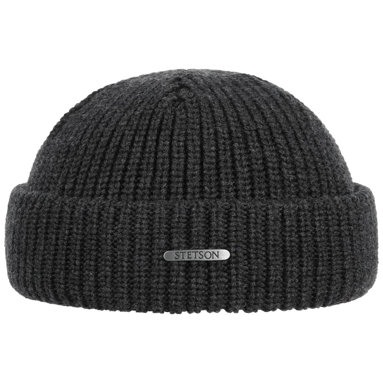 stetson short beanie nashvile merino wool knit antraciet grey