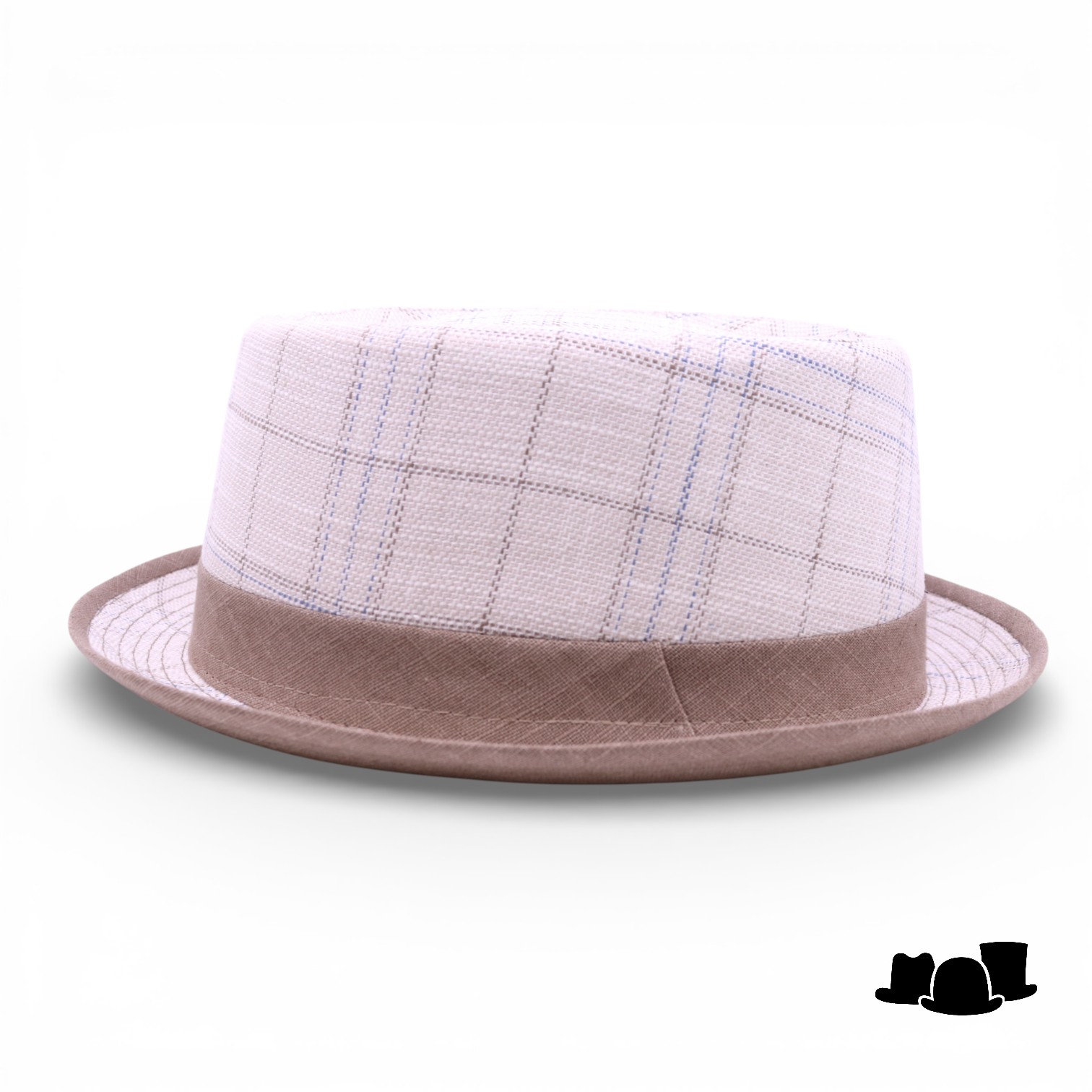 jos van dijck pork pie linnen tartan beige
