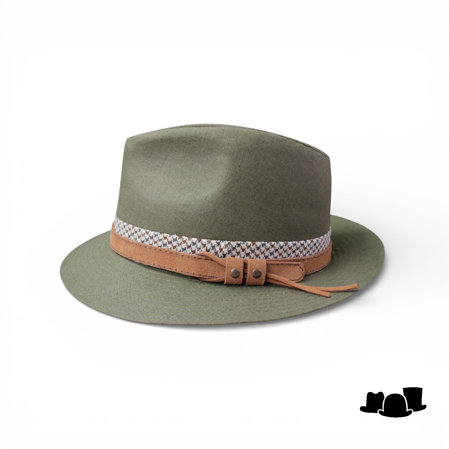 jos van dijck fedora 62 linnen groen pdp en leer