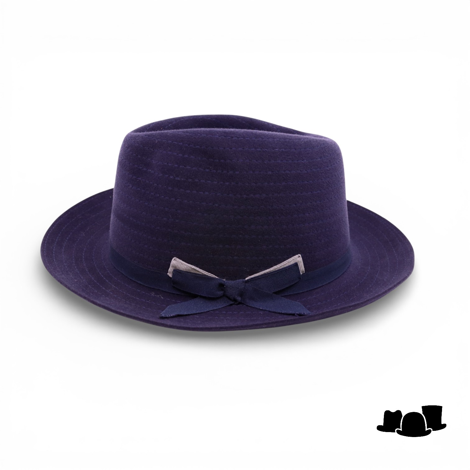 marone raffaele fedora filigrane haarvilt donkerblauw