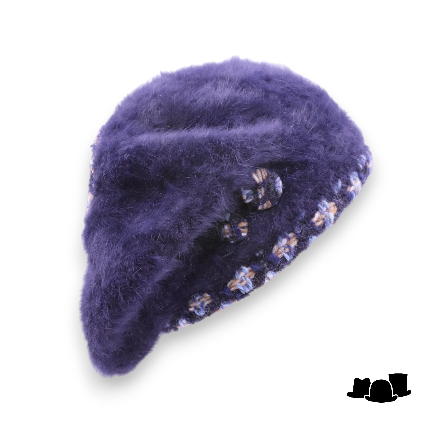 panizza baret angora wolmix donkerblauw