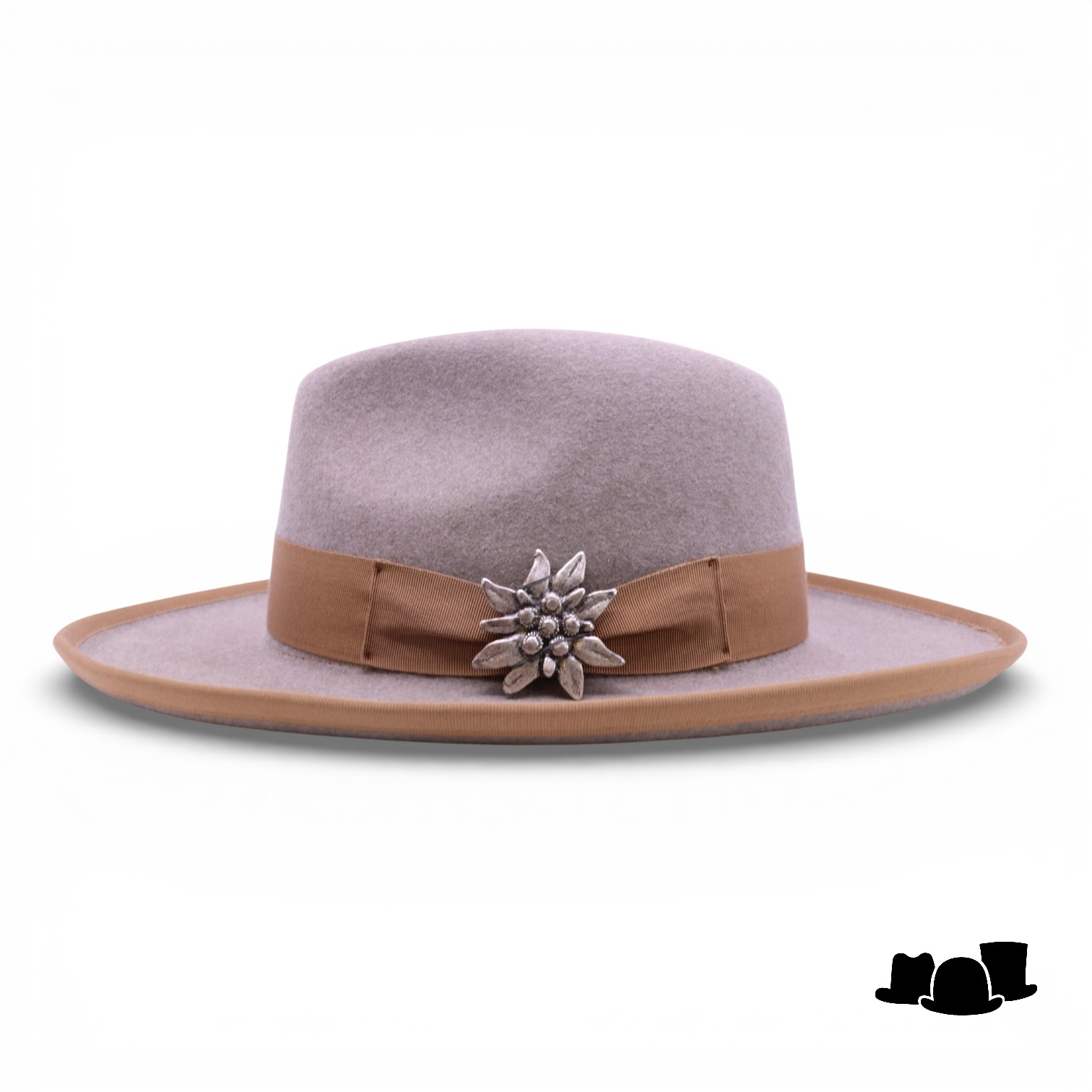 jos van dijck fedora rho pencil roll brim haarvilt light taupe en camel