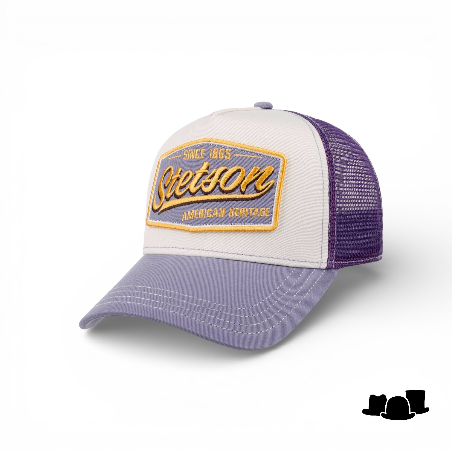 stetson trucker cap vintage lilac offwhite