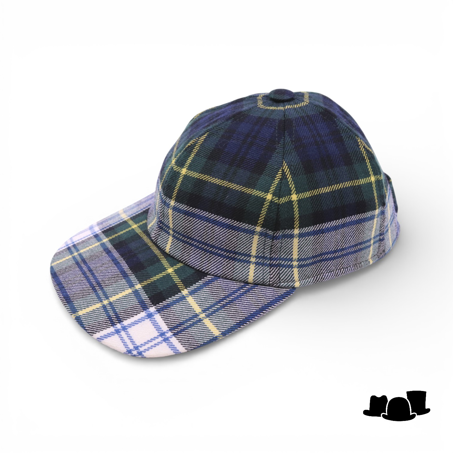 city sport winter baseball cap tartan blauw groen