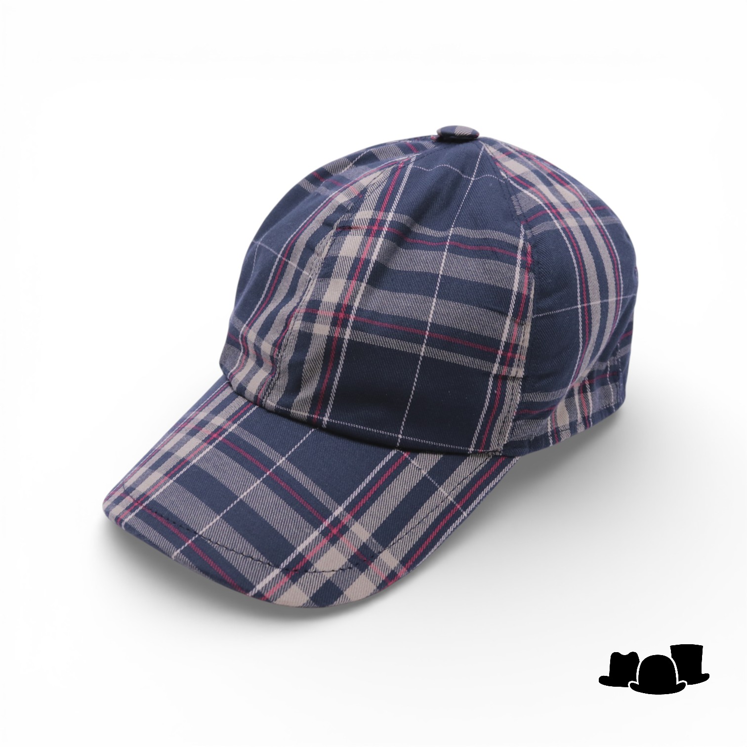 city sport winter baseball cap tartan blauw rood grijs