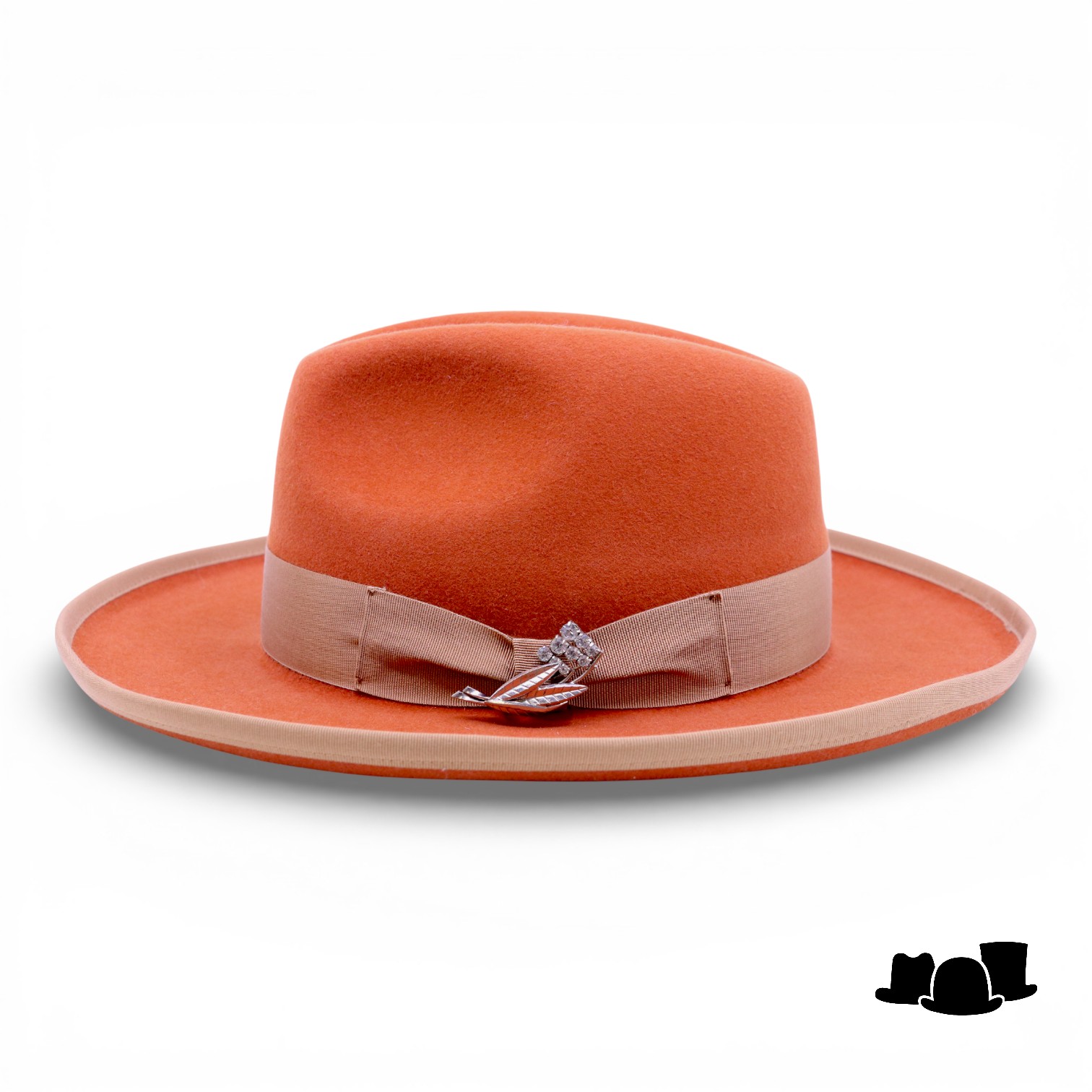 jos van dijck fedora rho pencil roll brim haarvilt terracota en camel