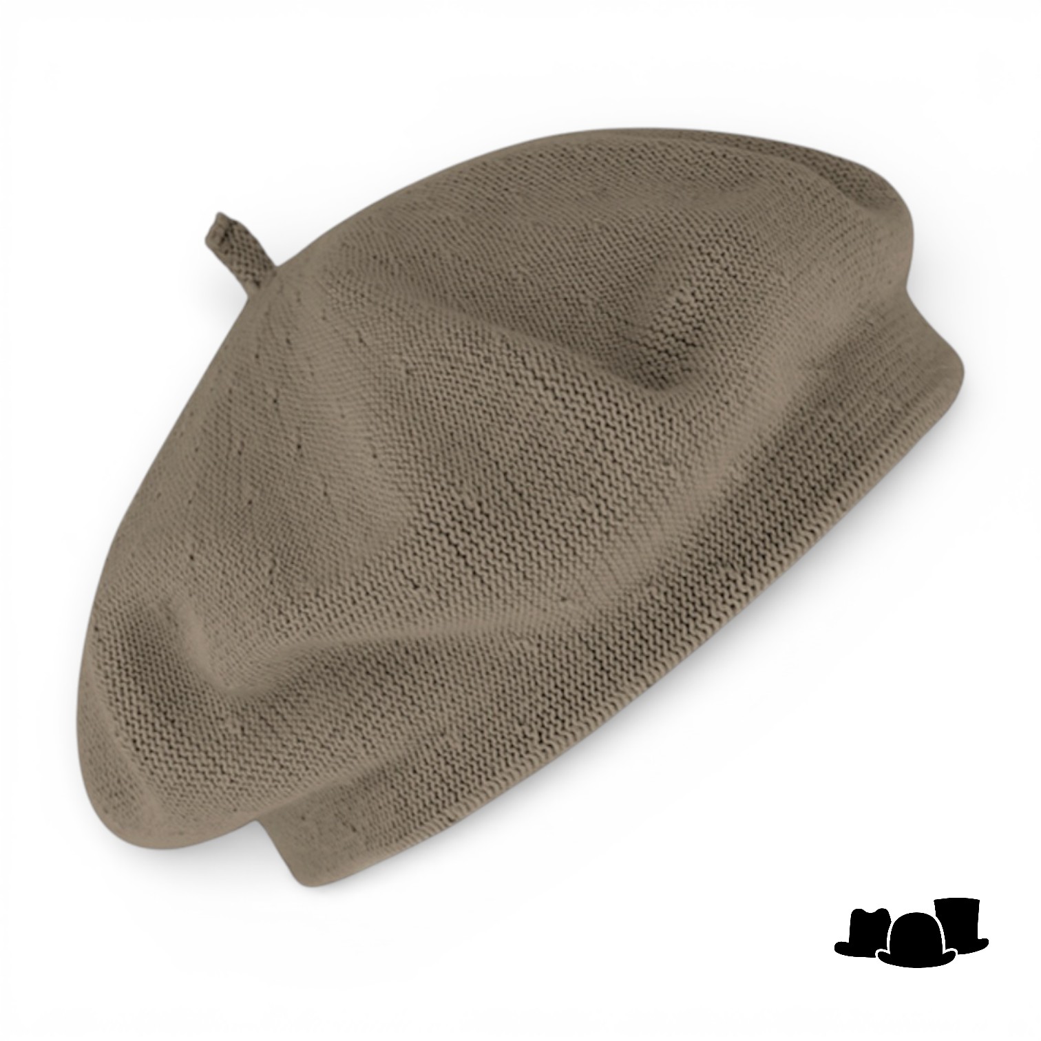 fiebig knitted baret katoen taupe