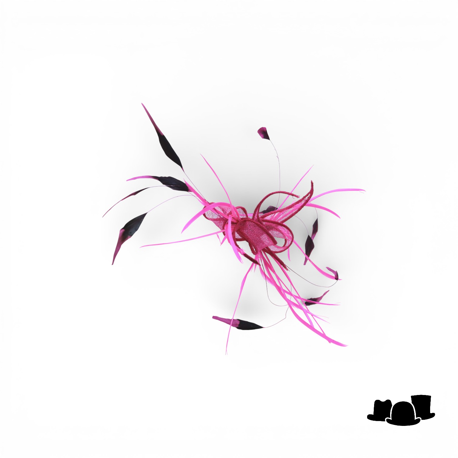 eigen atelier bespoke haarversiering veren hot pink