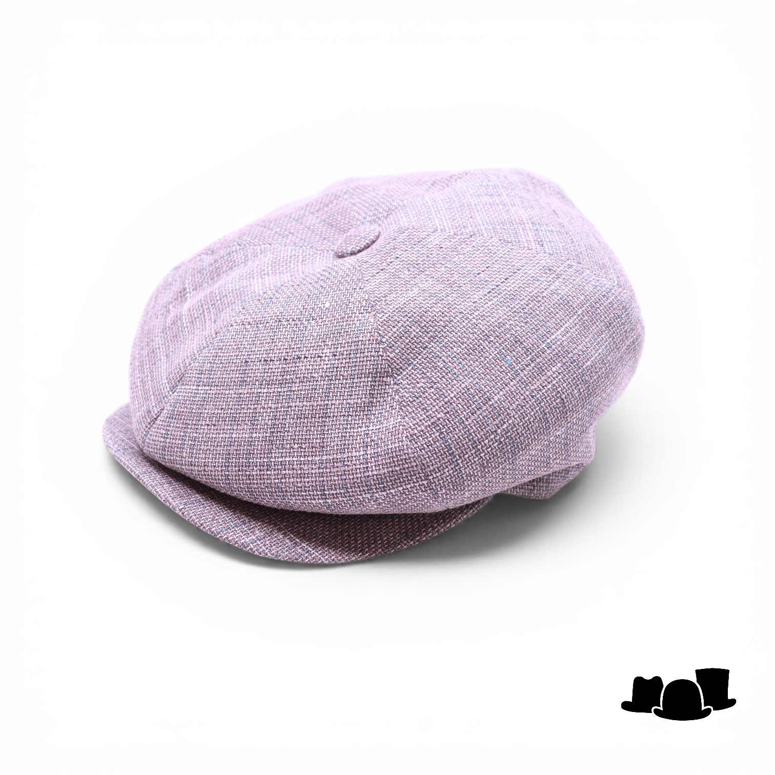 city sport ballonpet linnenmix tartan gemeleerd taupe blauw