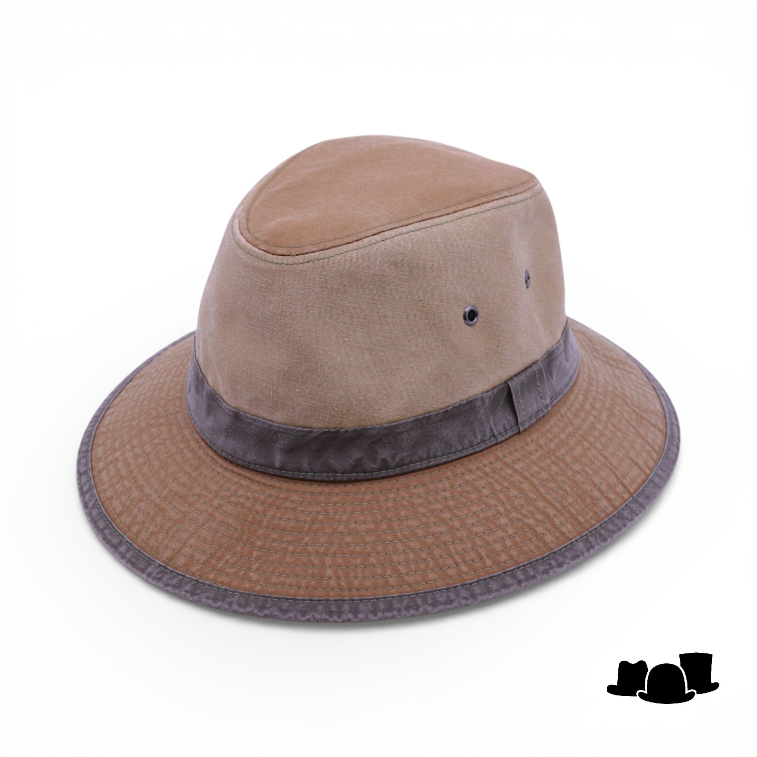 crambes safari outdoor hoed katoen threecol ecaille beige kaki