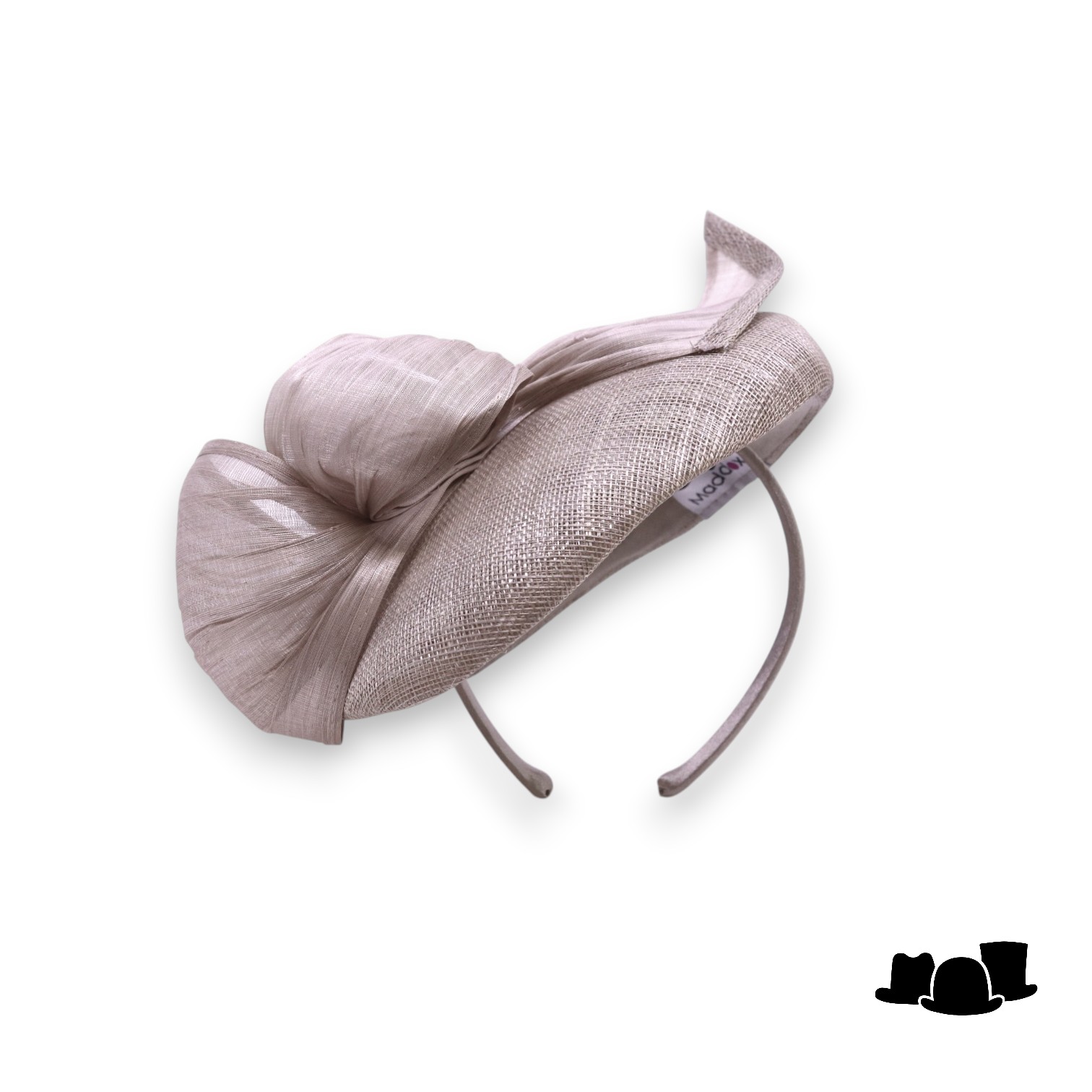 maddox fascinator dopje 160 loops sinamay buntal almond