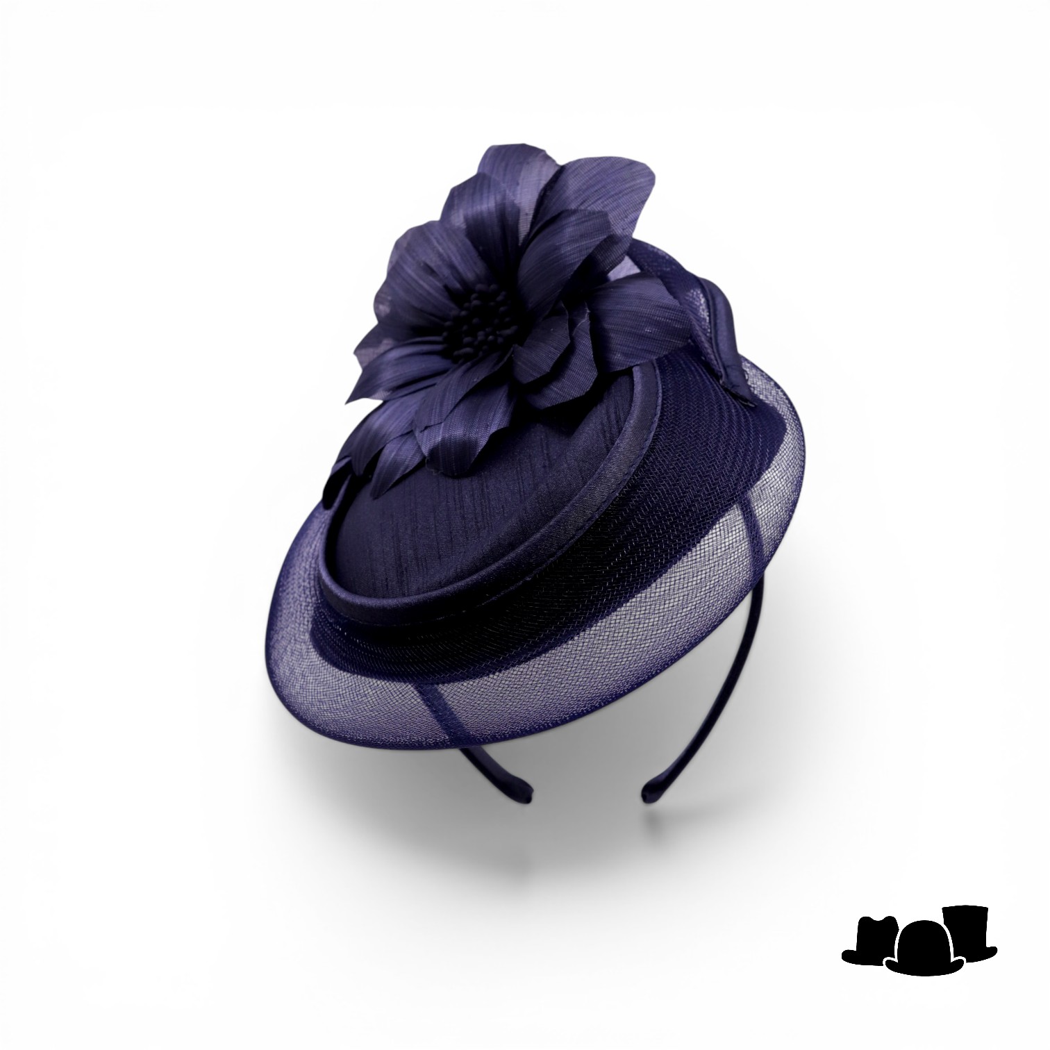 maddox fascinator 179 dopje  sinamay buntal crine navy