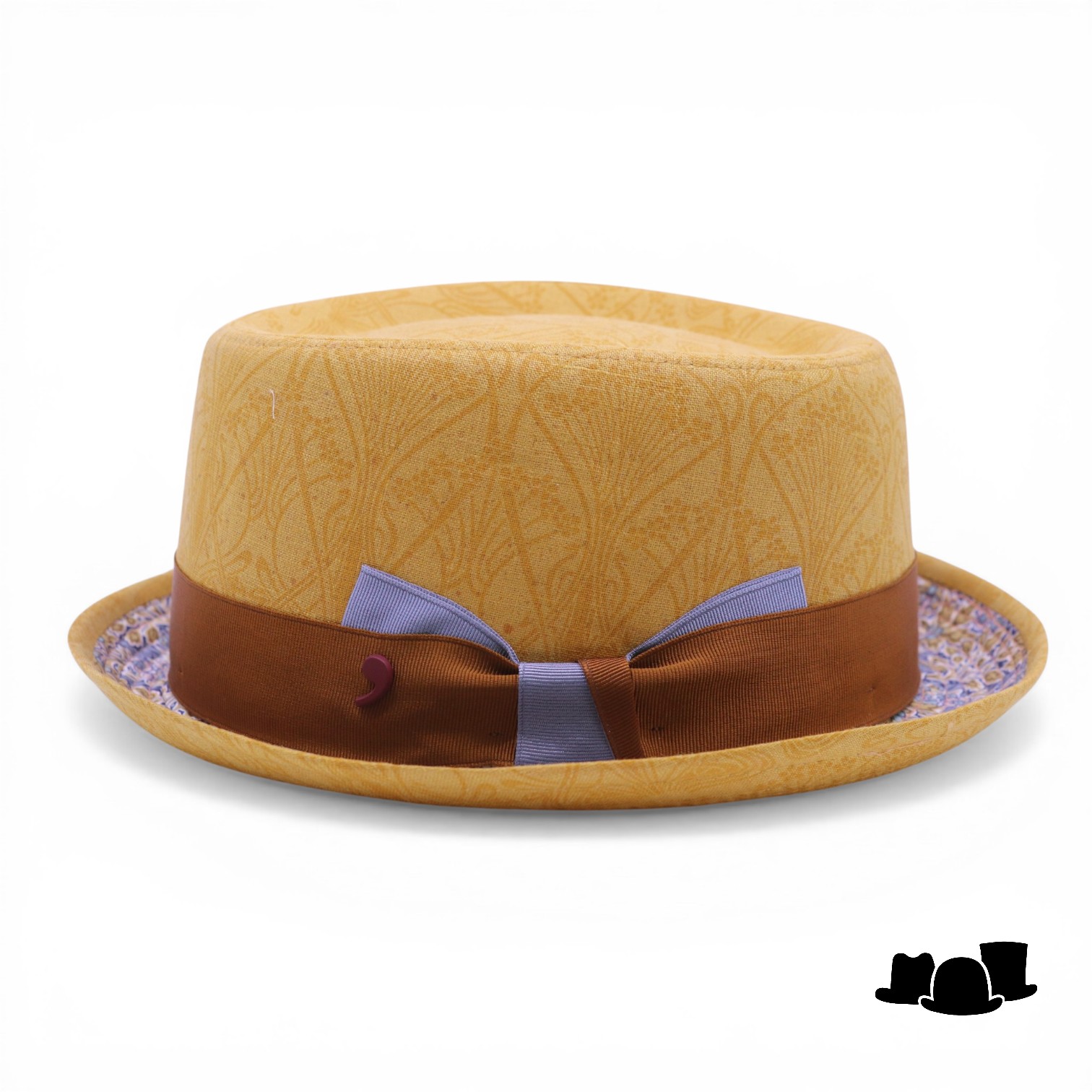alfonso deste pork pie linen liberty golden brown and blue