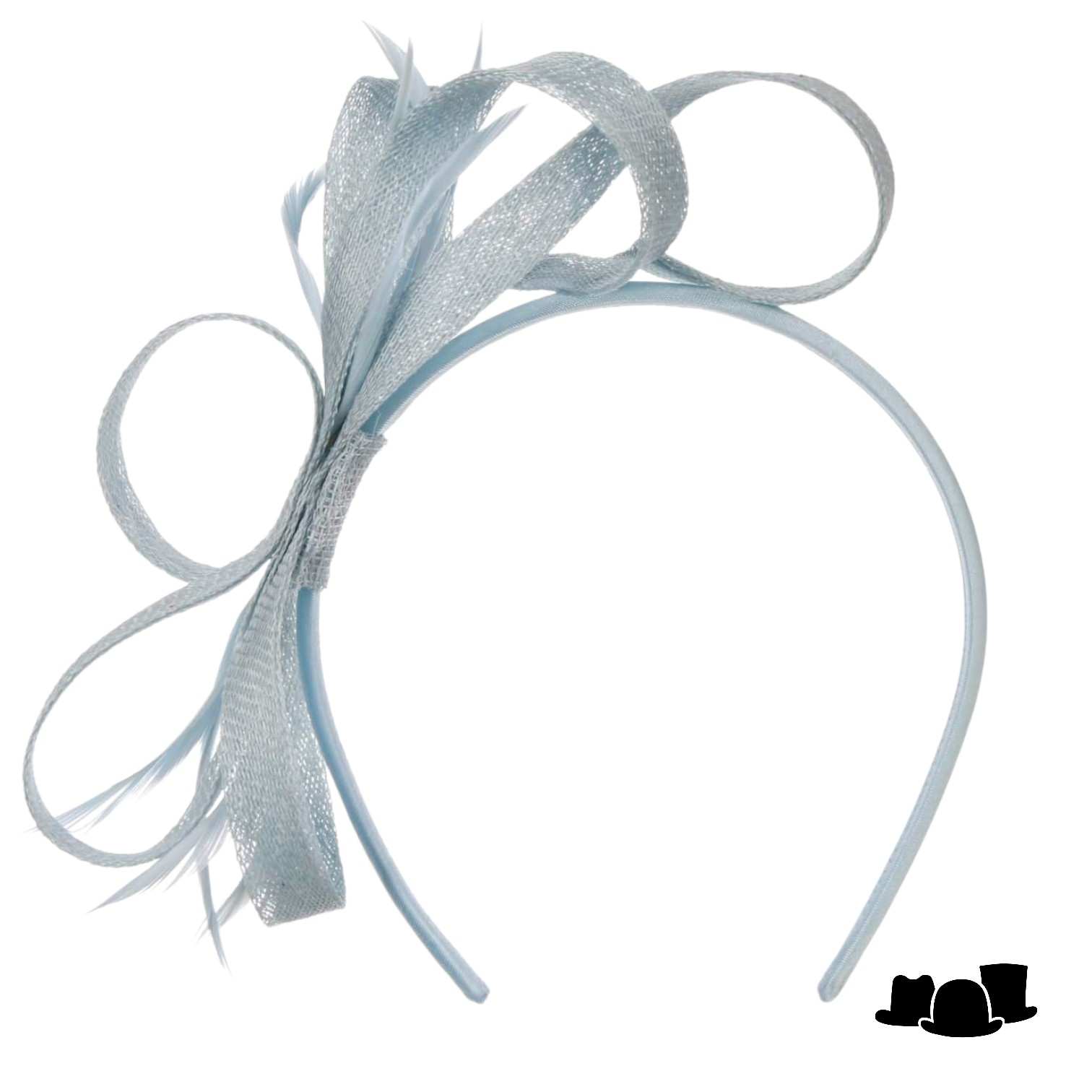 seeberger haarversiering veertjes krullen sinamay light blue