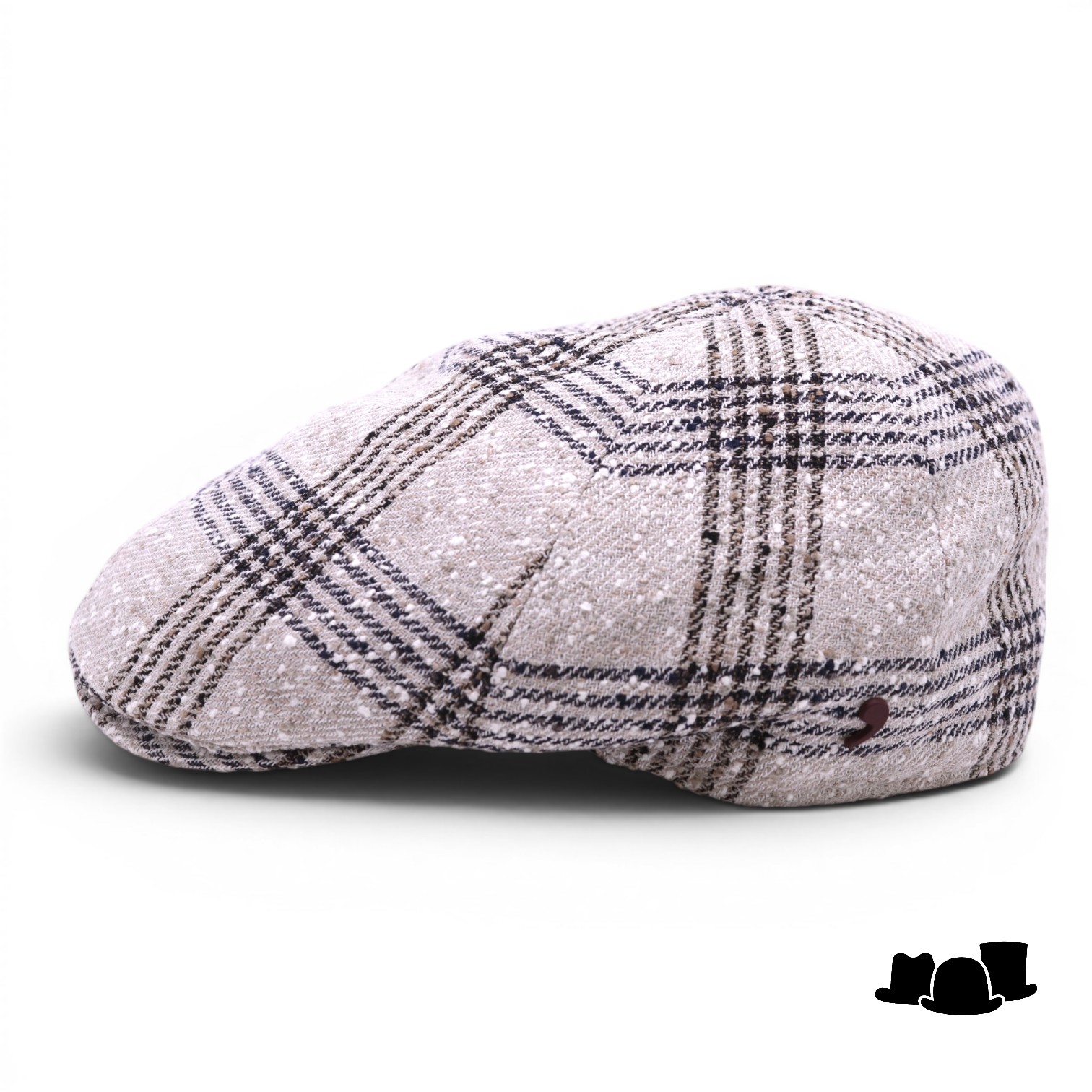 alfonso deste ivy pet like linnenmix ruit beige en bruin