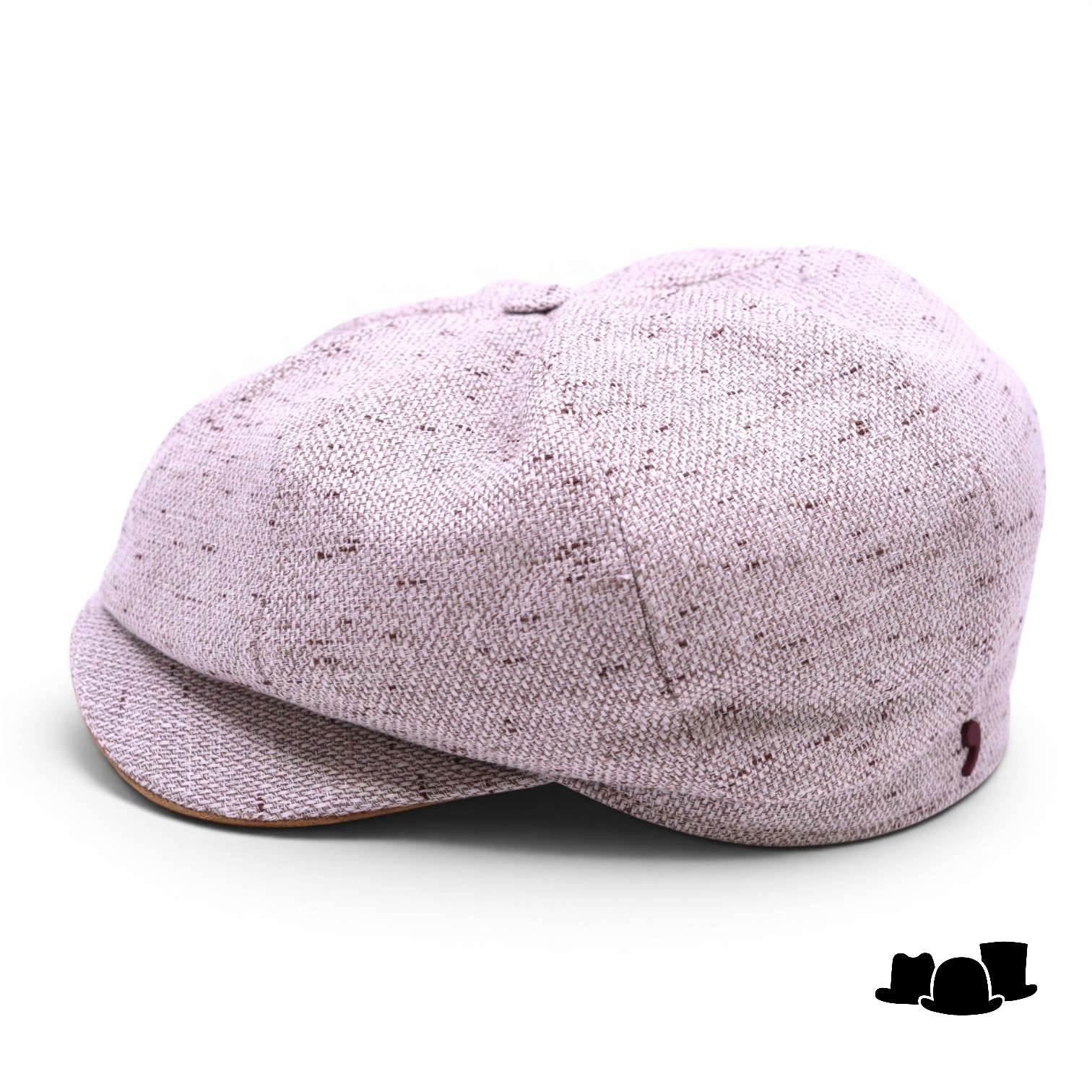 alfonso deste ballonpet sinisa linnen zijde en suede gemeleerd beige en bruin