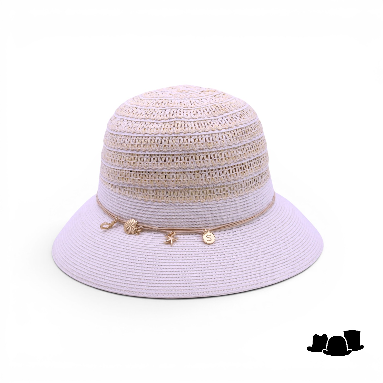 seeberger cloche seashells papierstro wit