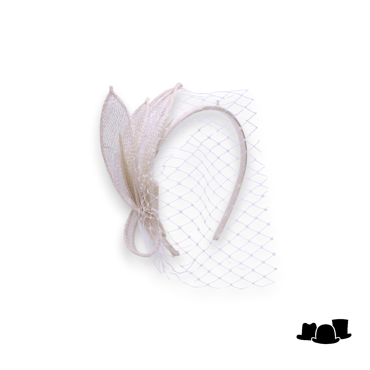 seeberger haarversiering diadeem ella sinamay en voile ivoor