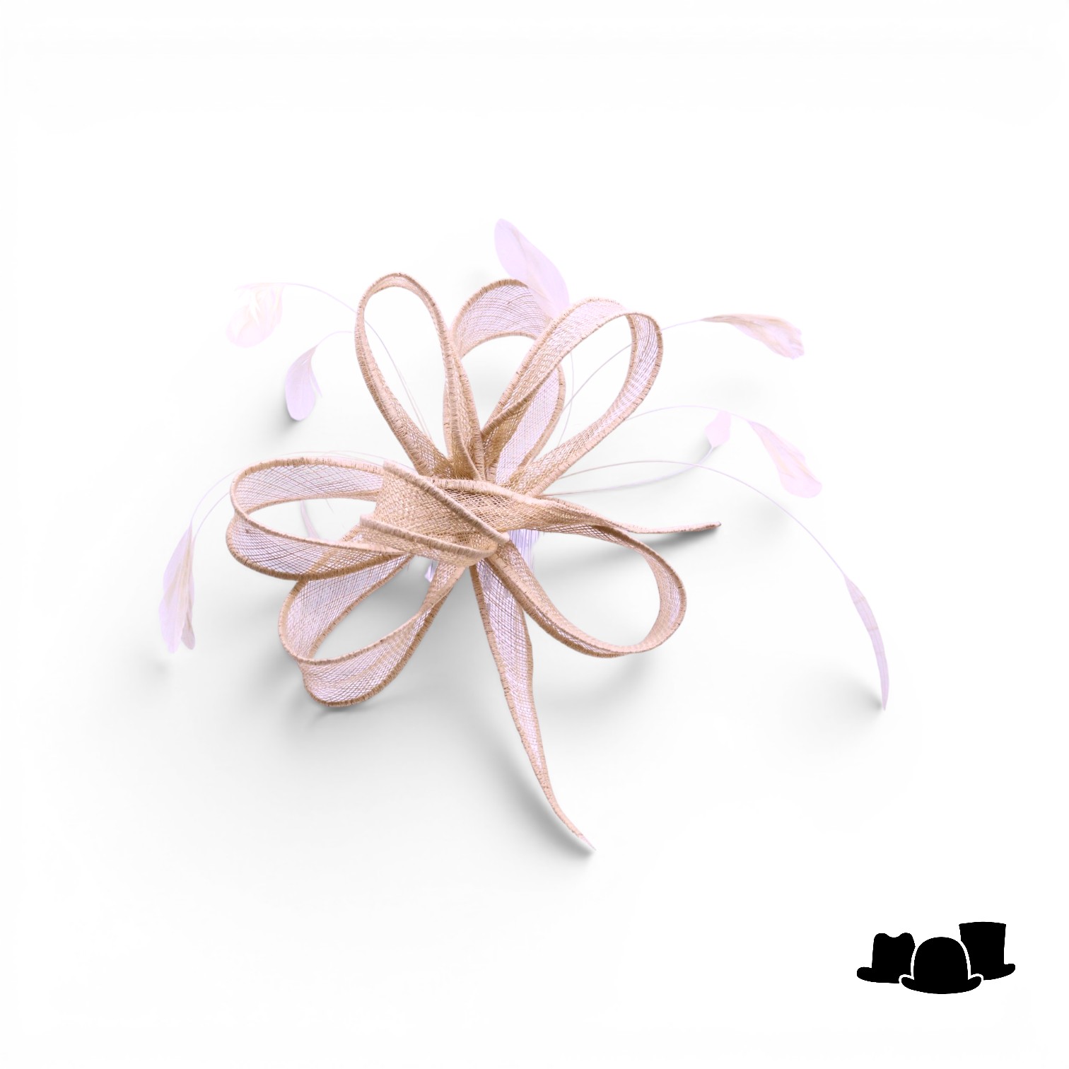 eigen atelier bespoke haarversiering ronda sinamay veren naturel