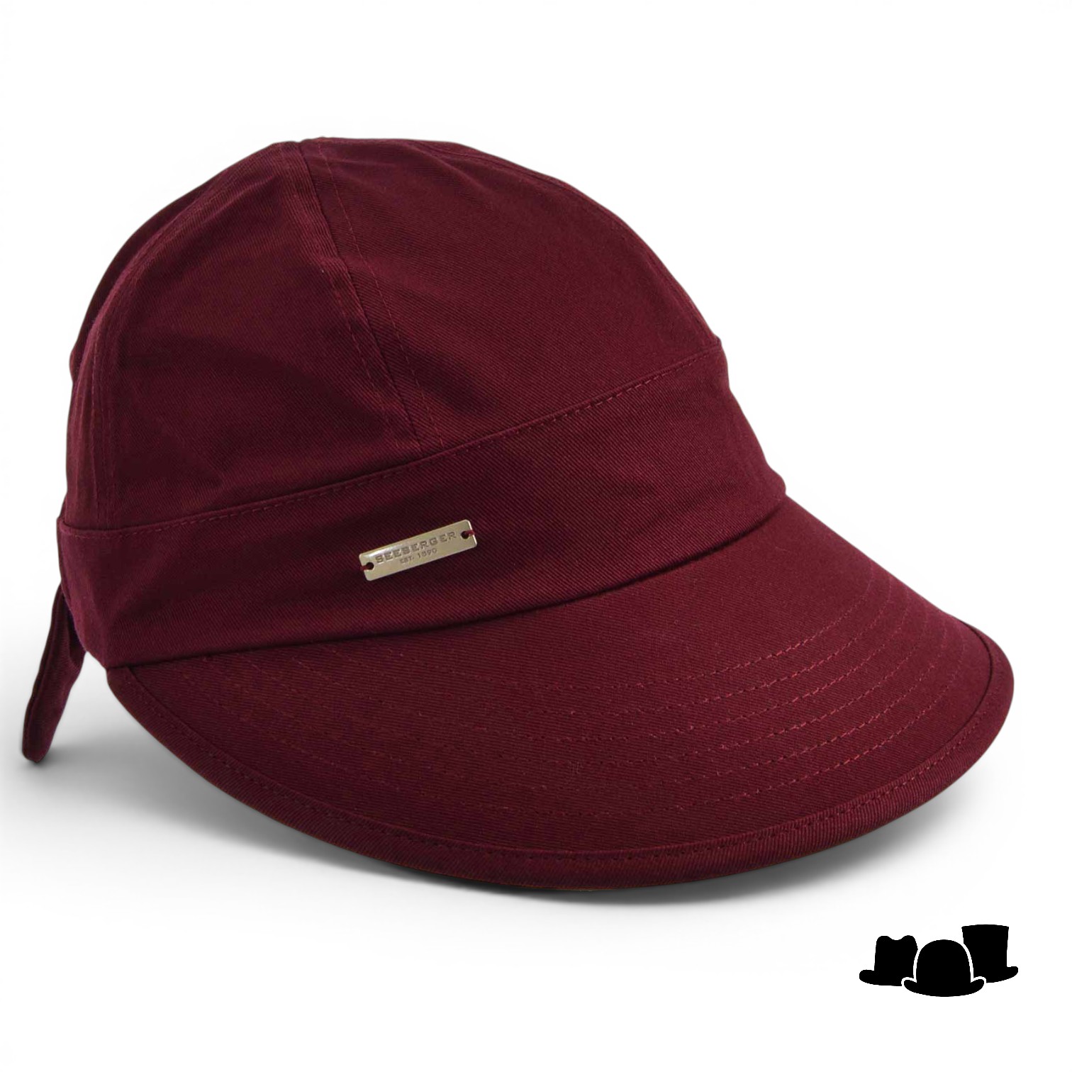 seeberger visor cap katoen bordeaux