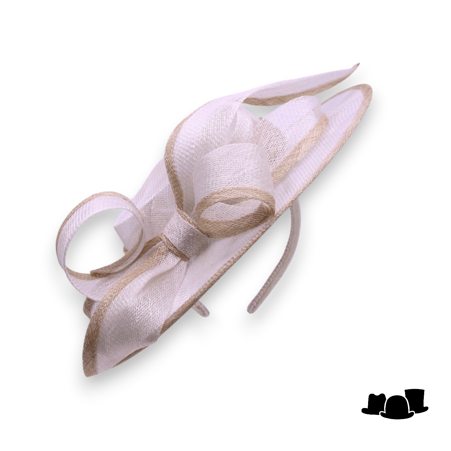bedacht fascinator bristol matelot strik sinamay wit naturel 