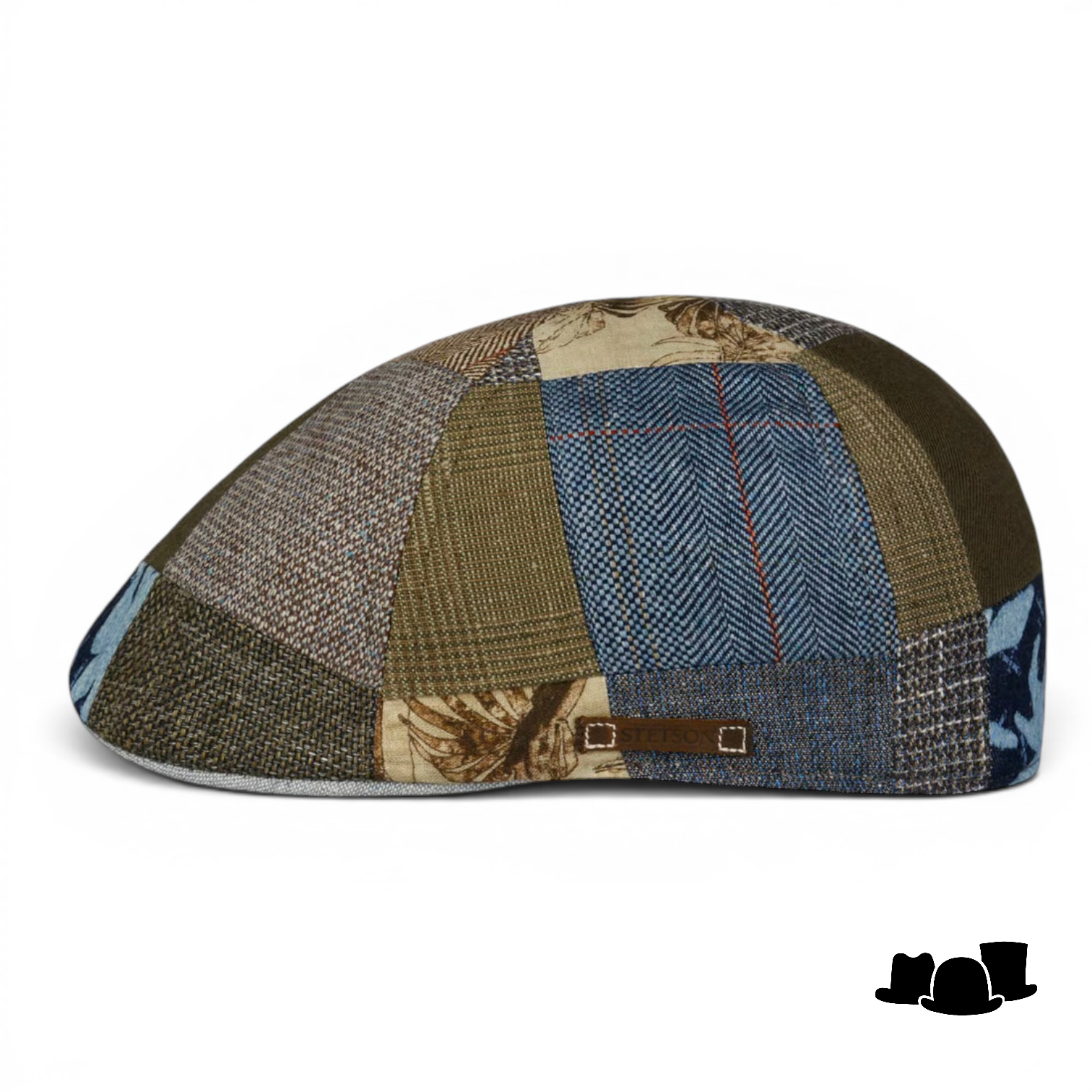 stetson ivy cap texas barista patcwork linen khaki