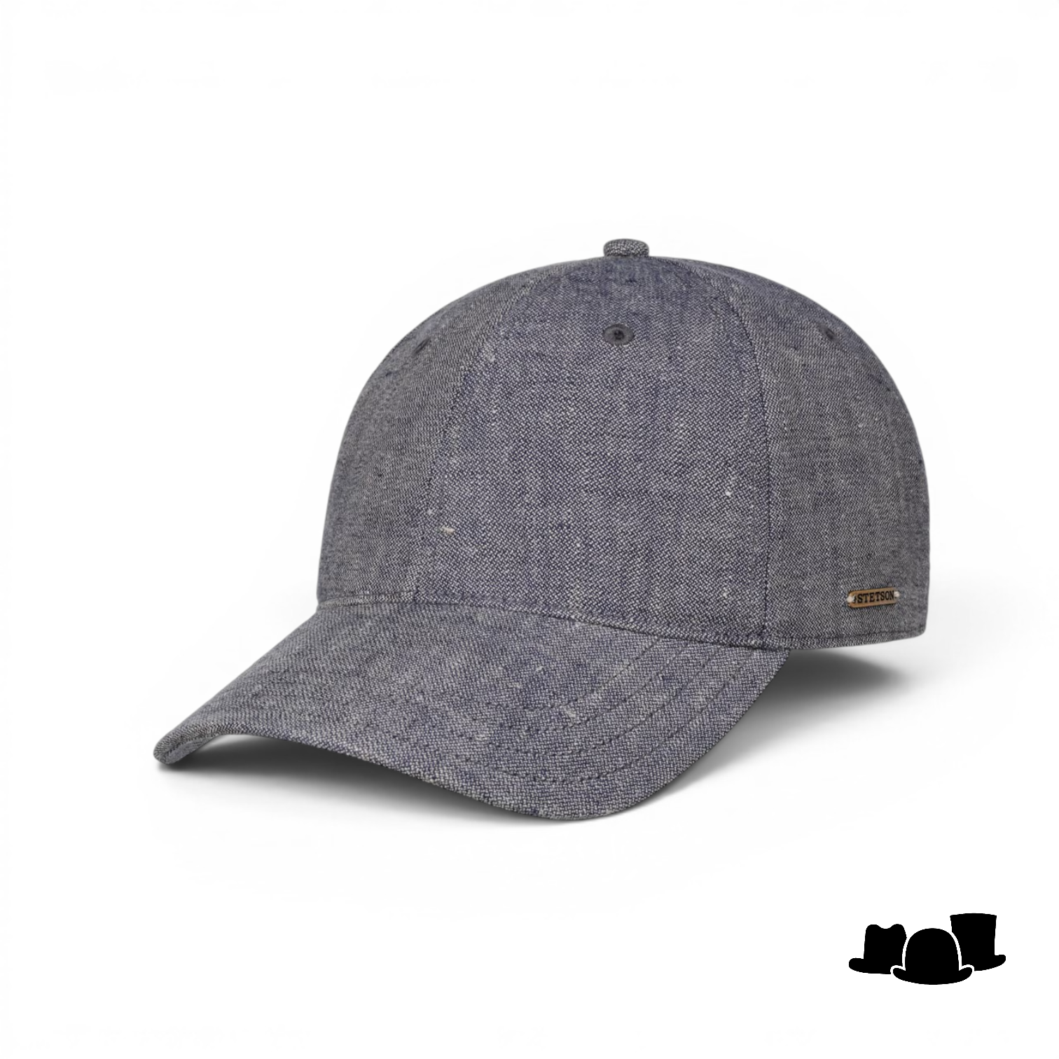 stetson baseball cap linen mottled blue