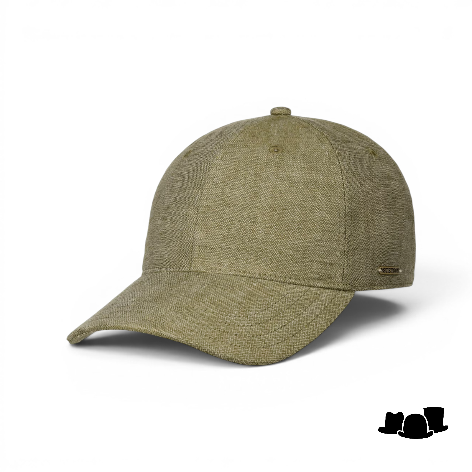 stetson baseball cap linen mottled olive