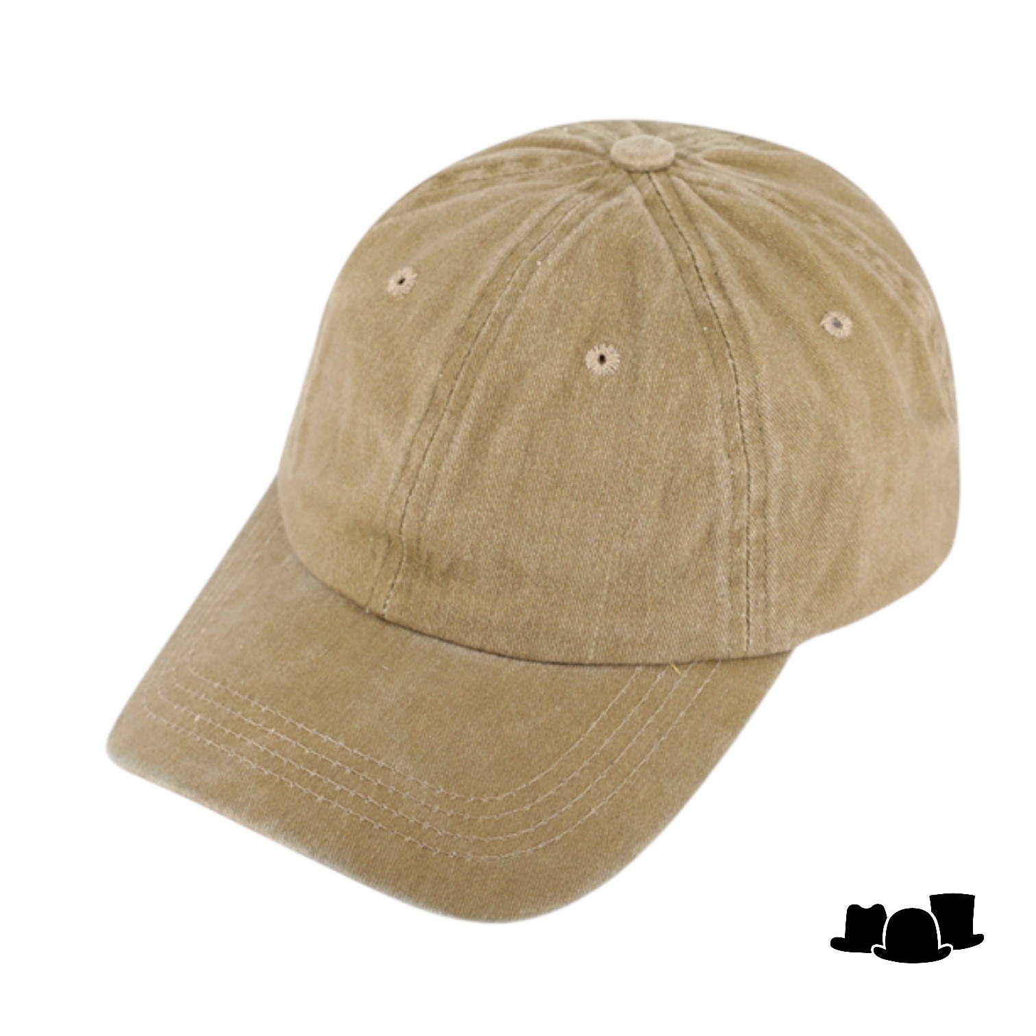 fiebig baseballcap gewassen katoen beige