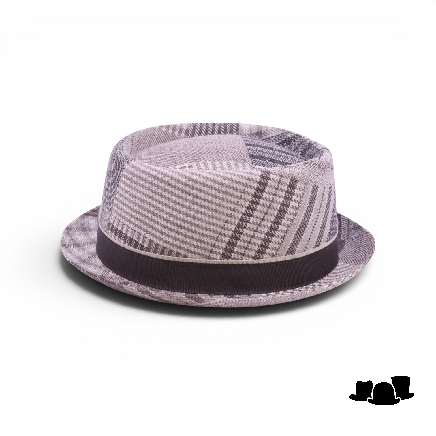 jos van dijck pork pie wol tartan bruin en beige