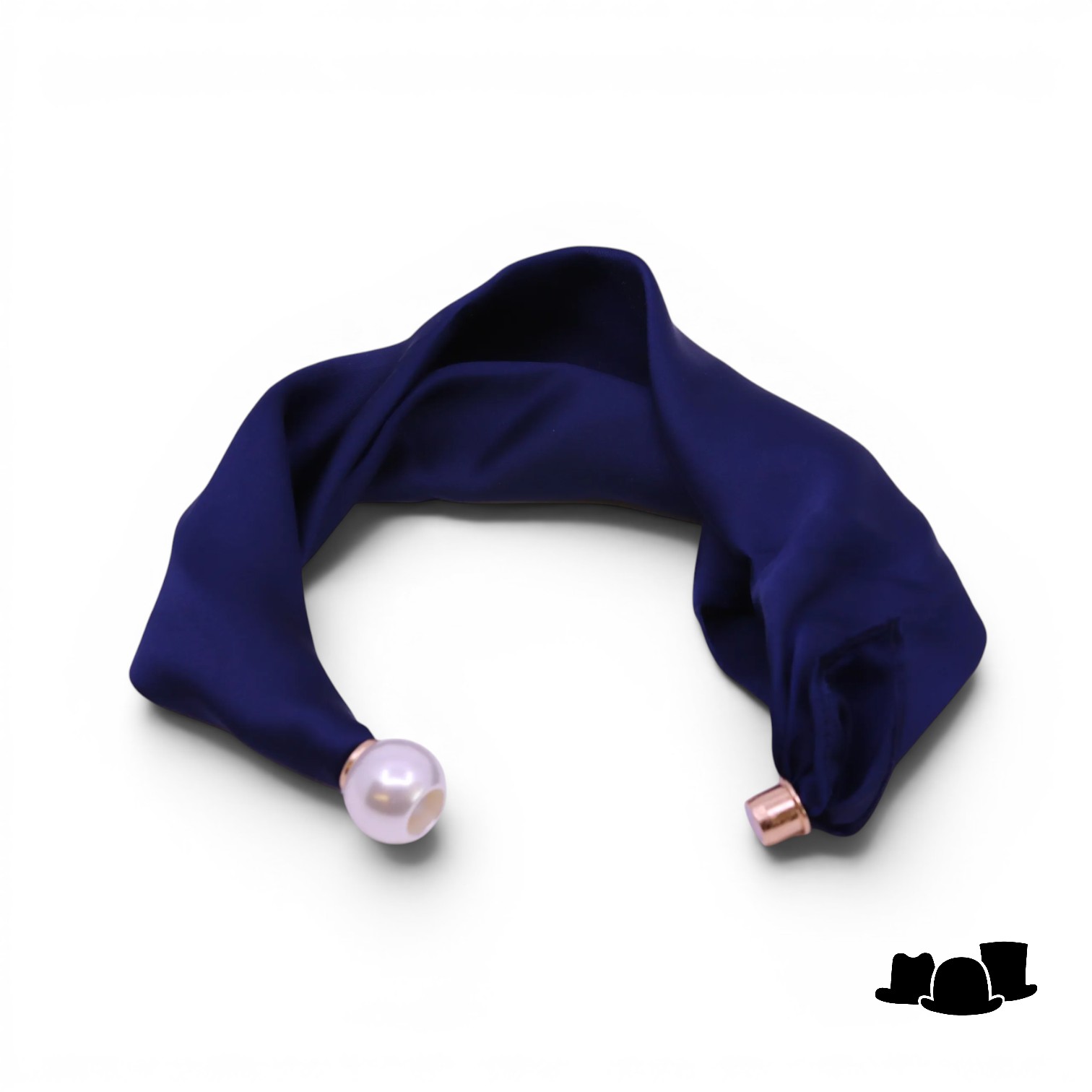onkar neckerchief click and go satijn donkerblauw