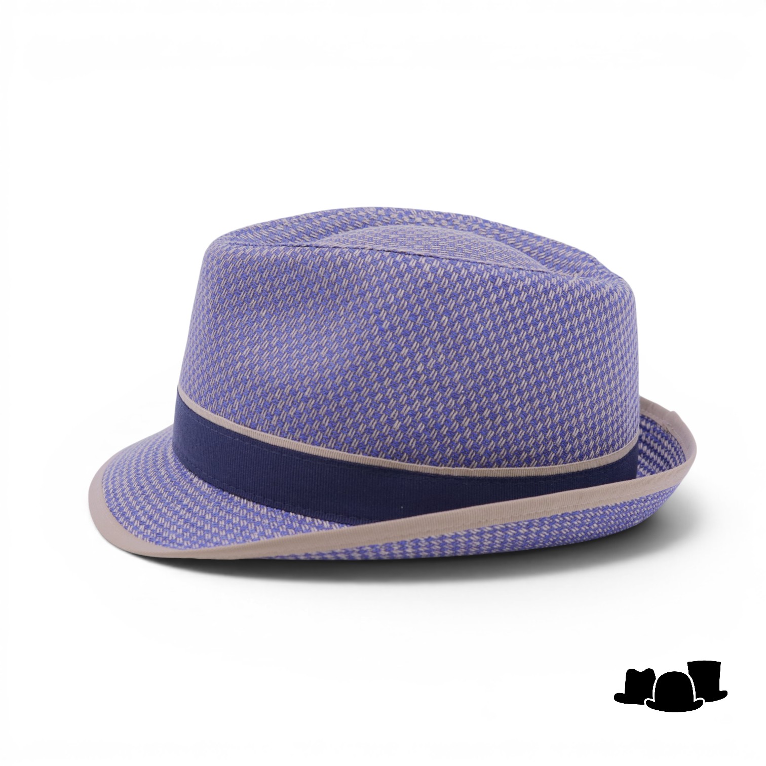 jos van dijck trilby linnenmix dessin blauw en beige
