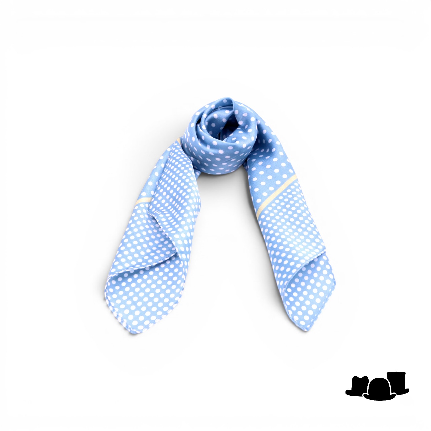 onkar neckerchief satijn small polkadots blue and yellow