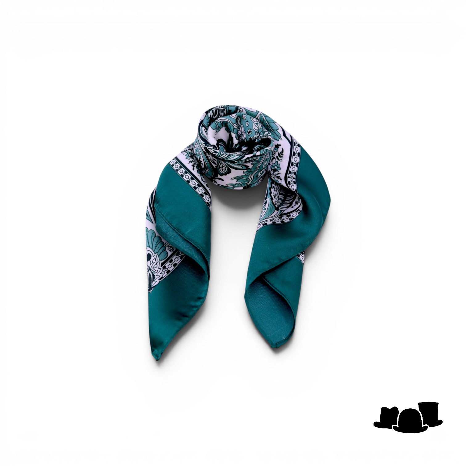 onkar neckerchief sjaaltje satijn fern forest green