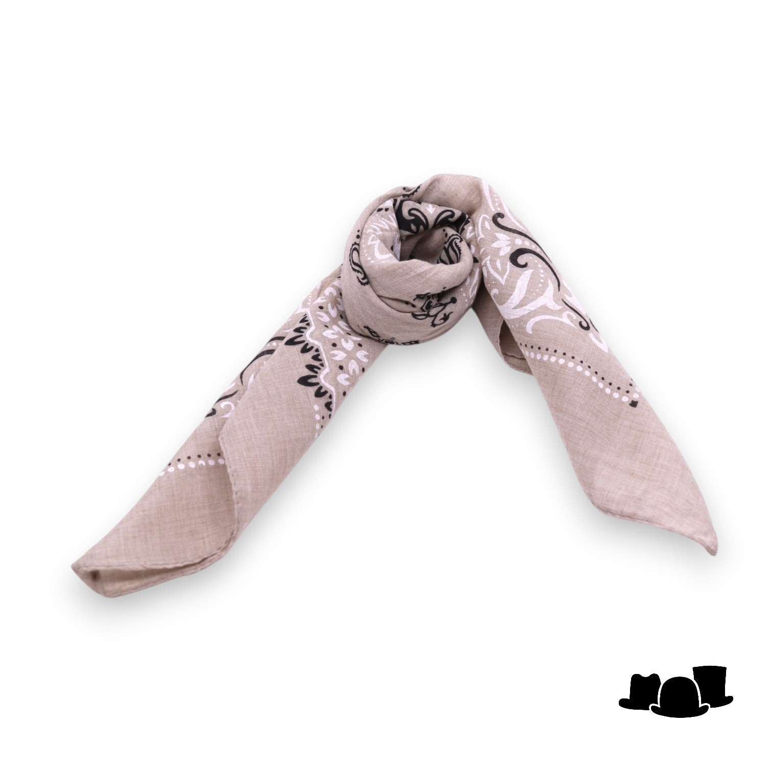 onkar neckerchief viscosemix paisley beige black