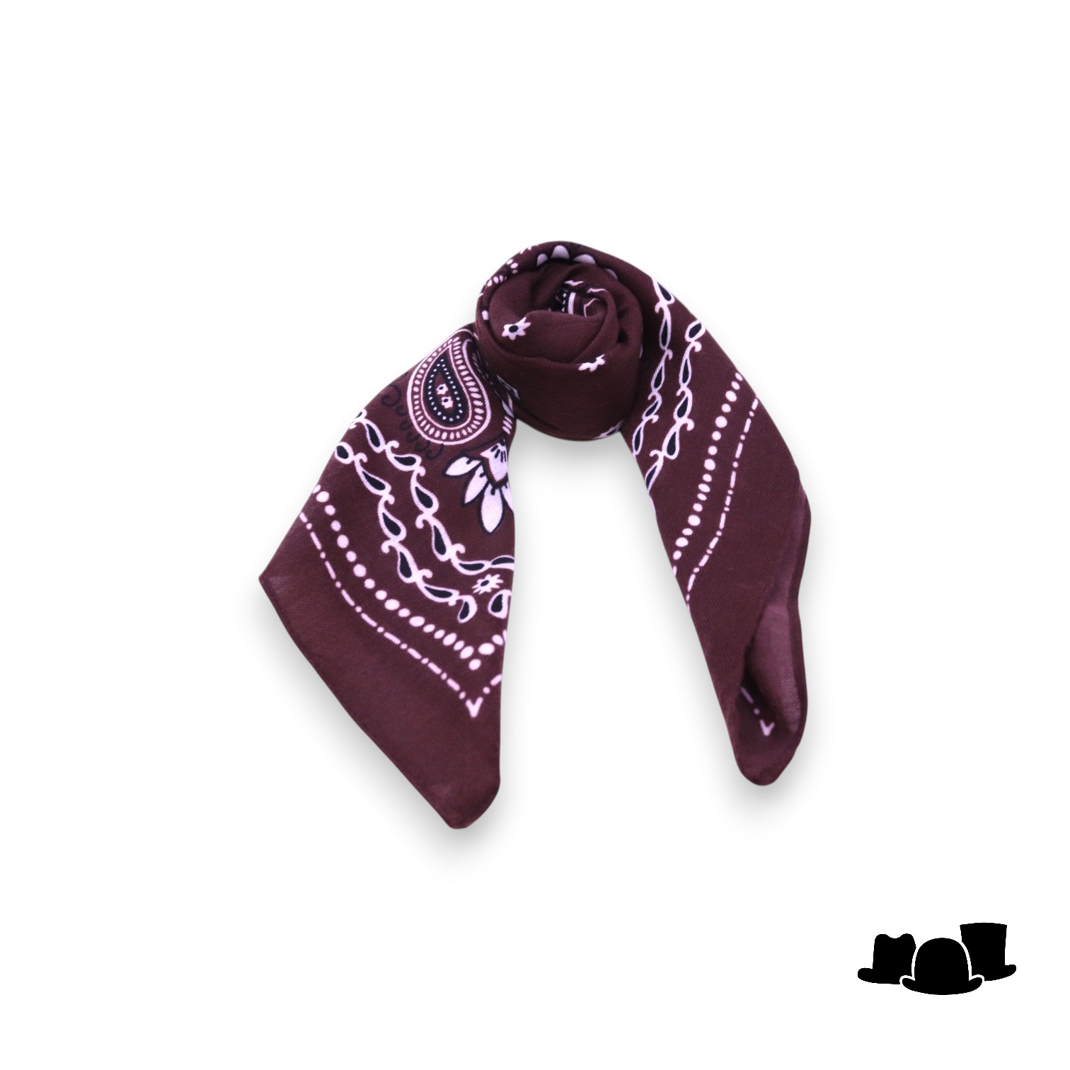 onkar neckerchief paisley chocoladebruin