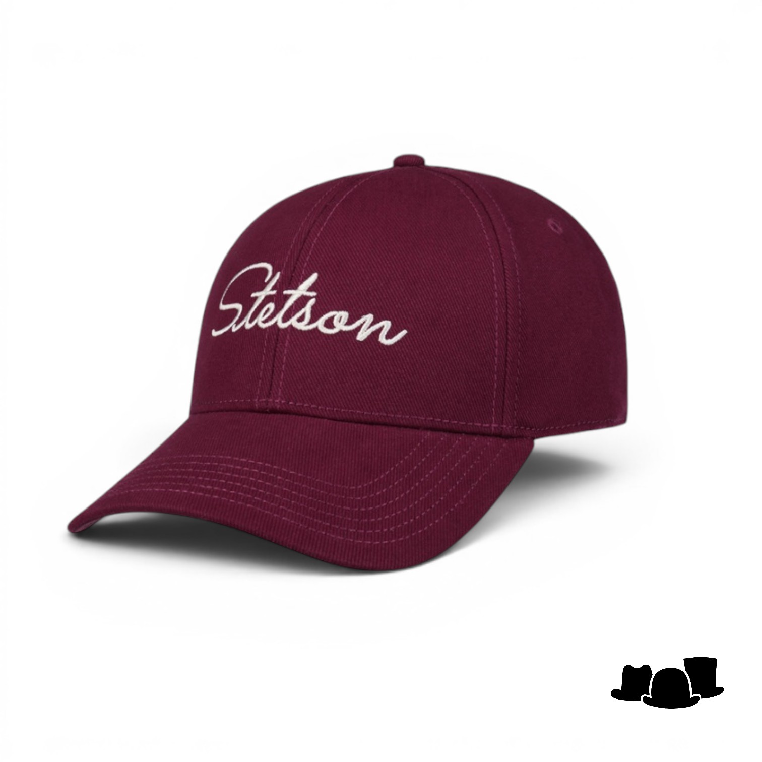 stetson baseball cap classic lettering bordeaux