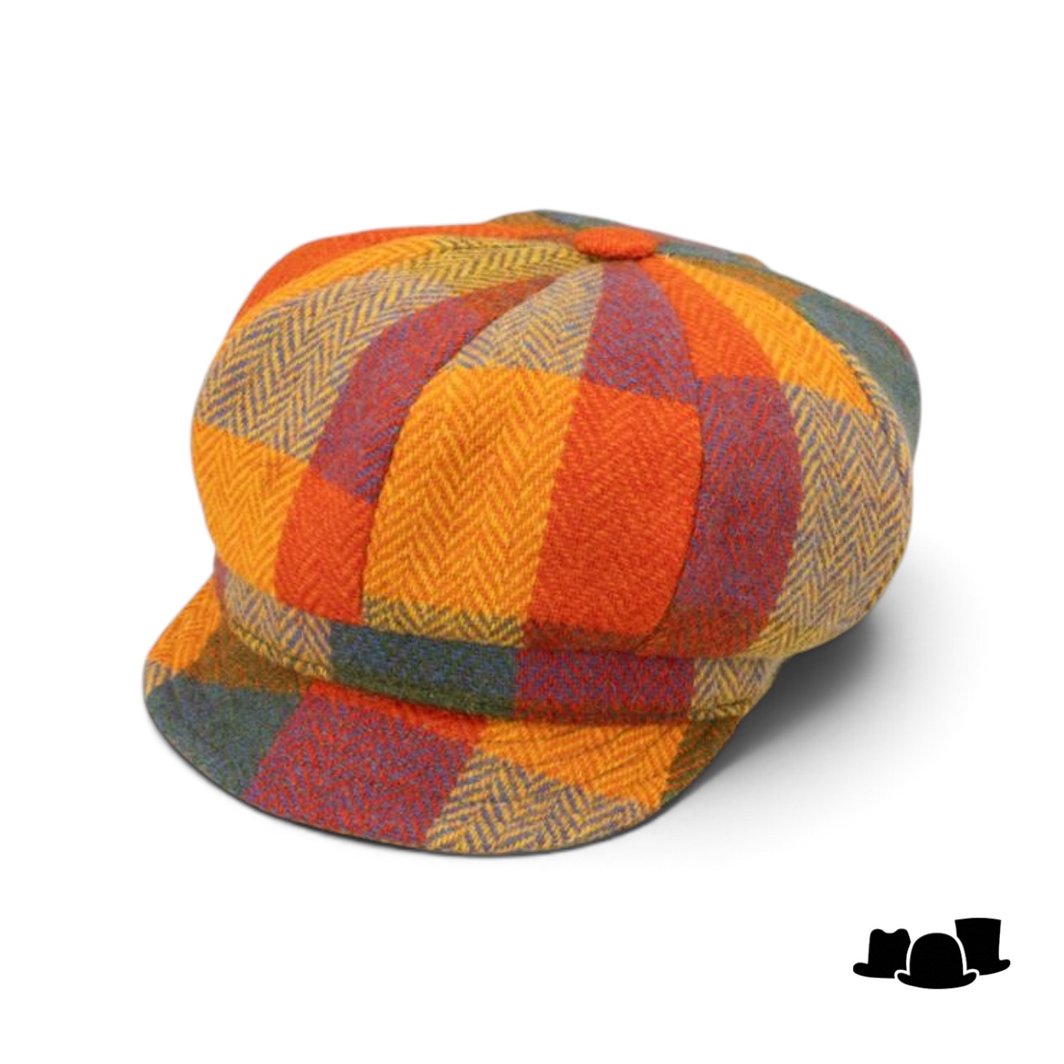 fiebig dames ballonpet harris tweed herringbone multi cinnamon