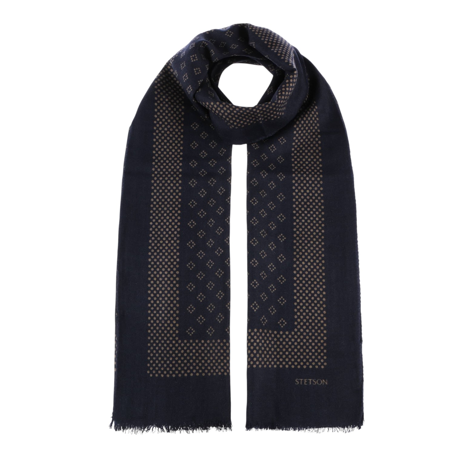stetson scarf wool classic navy