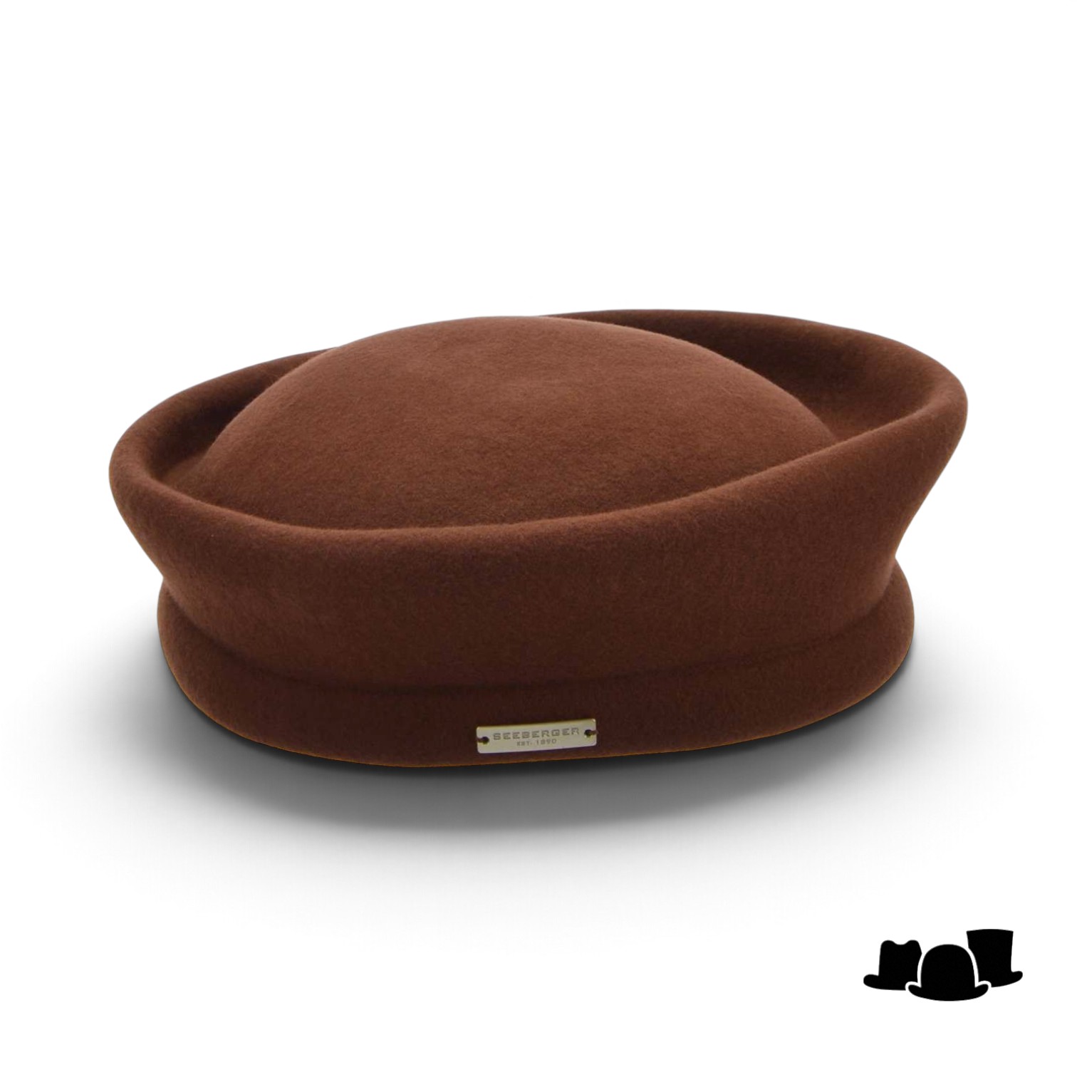 seeberger pillbox wolvilt nutmeg brown