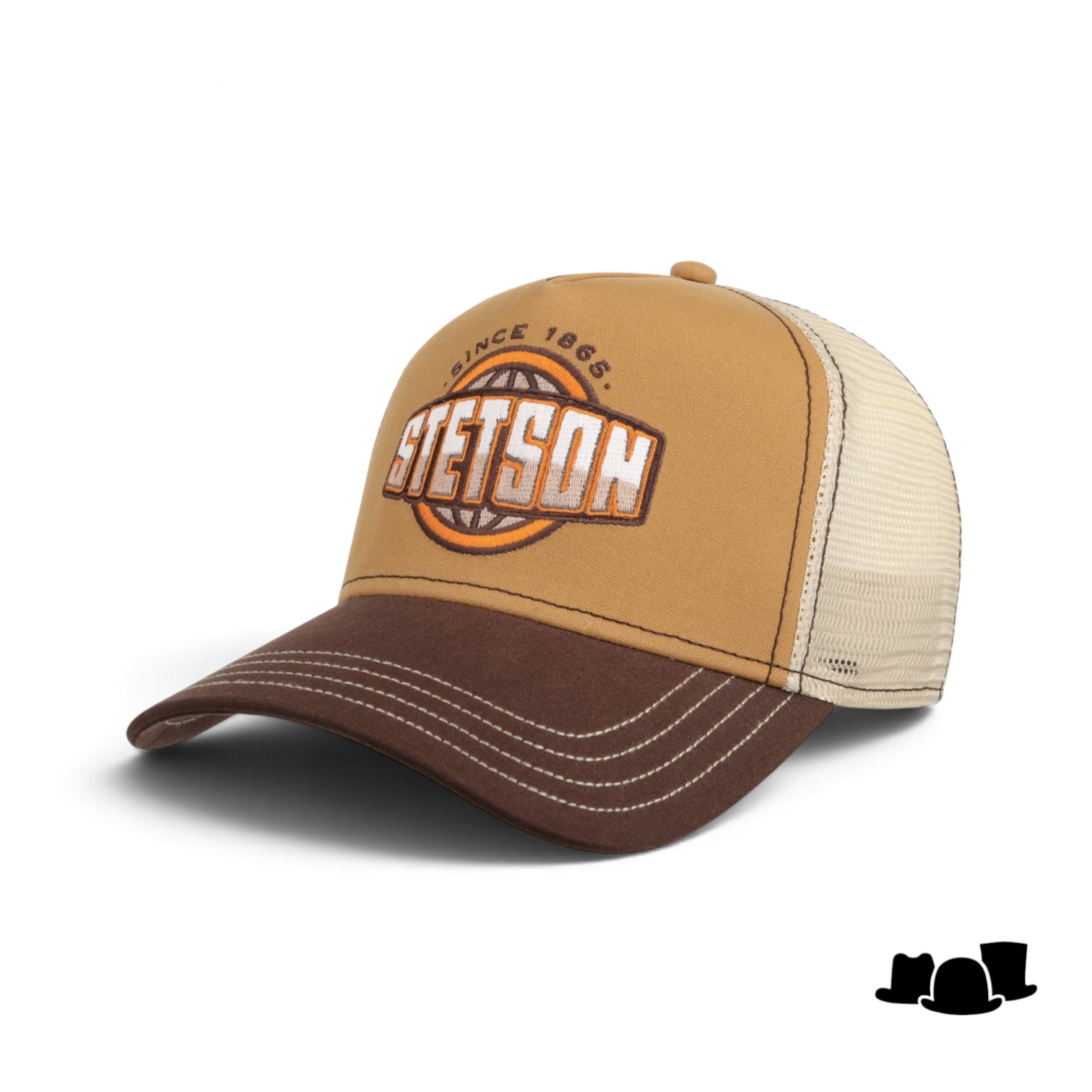 stetson trucker cap classic globe brown