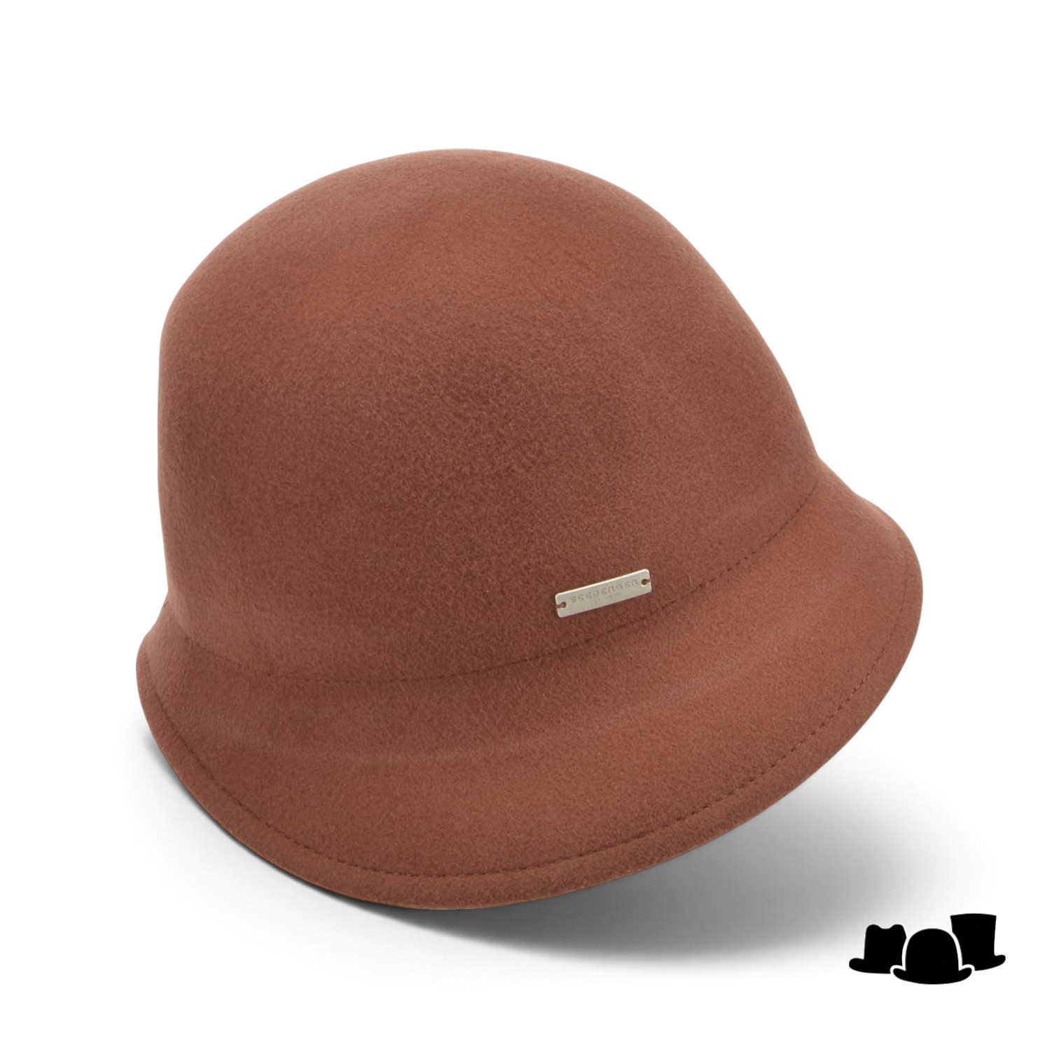 seeberger cloche woolfelt nutmeg brown