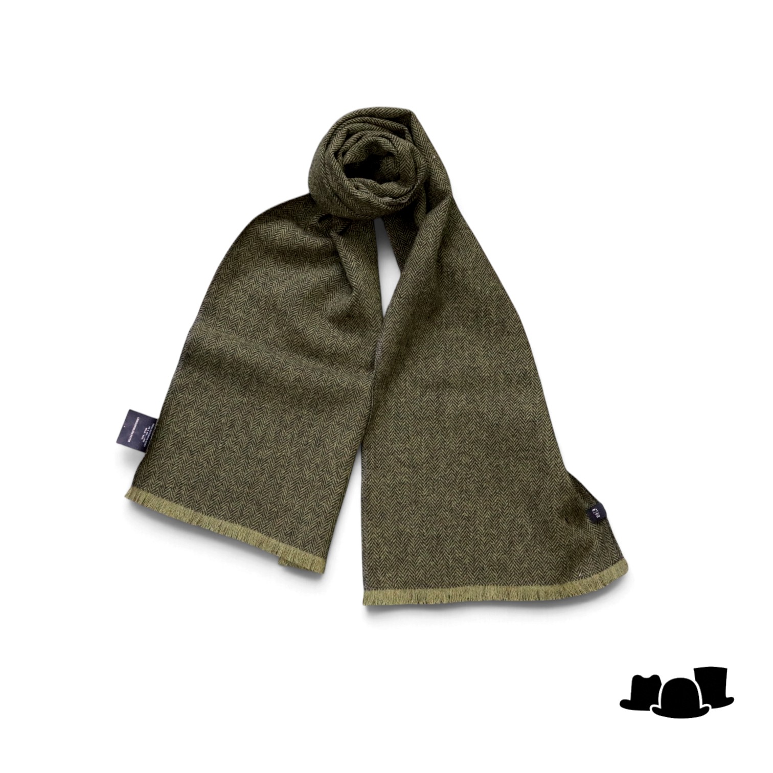 city sport sjaal scheerwol visgraat chartreuse groen