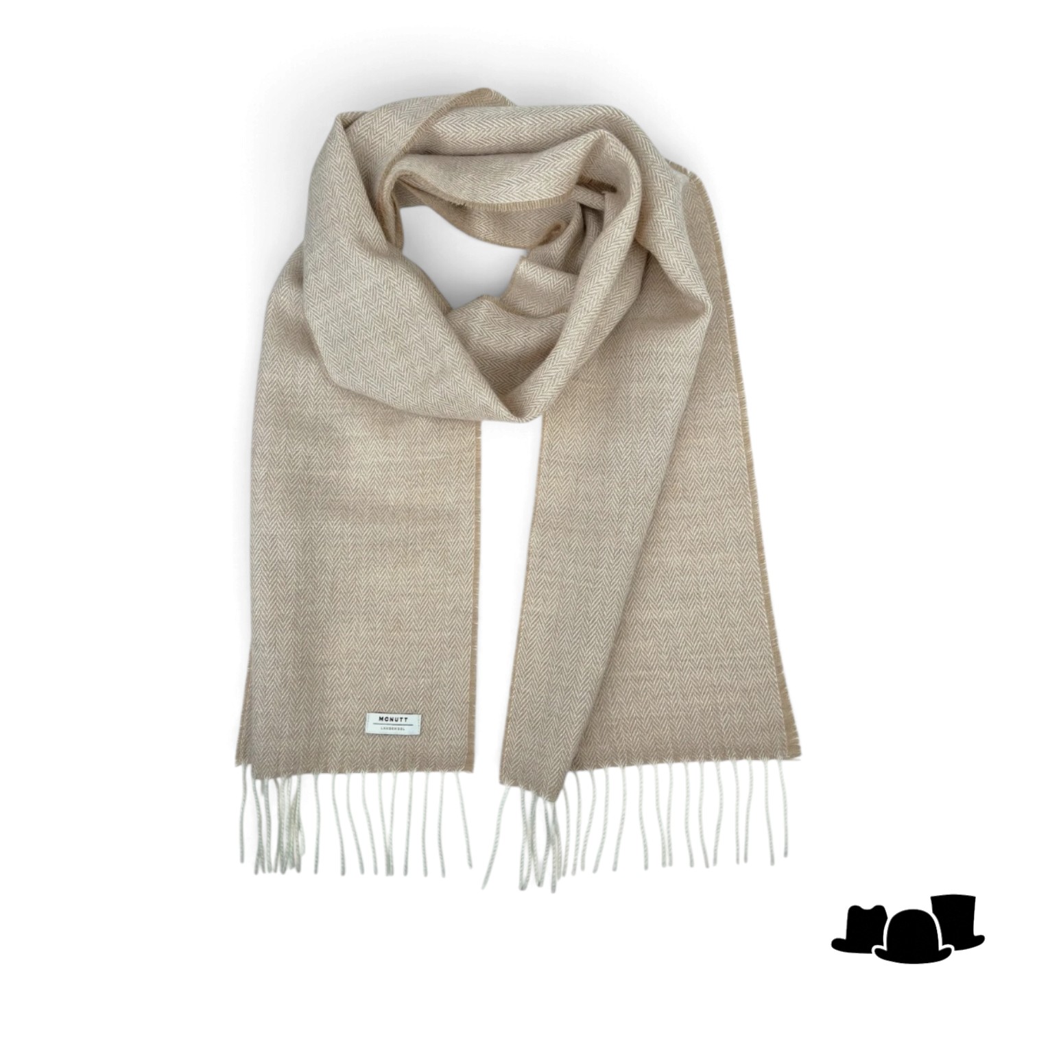mcnutt of donegal irish wool scarf visgraat basswood