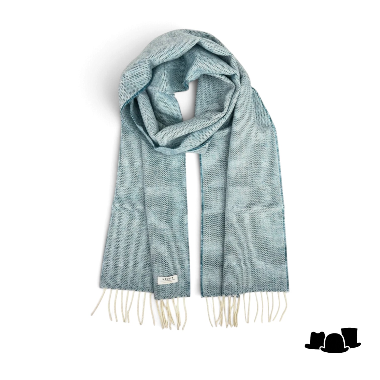 mcnutt of donegal irish wool scarf spotted turquoise