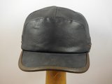  Stetson Cowhide Leather baseballcap met oorkleppen / Zwart_