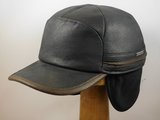  Stetson Cowhide Leather baseballcap met oorkleppen / Zwart_