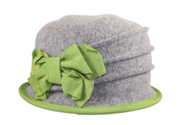 bedacht cloche softvilt lichtgrijs contrast lime