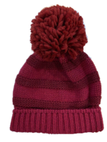 bedacht wool cashmere beanie pompom wine