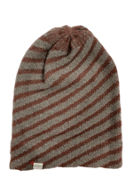 bedacht wollen beanie gestreept taupe 